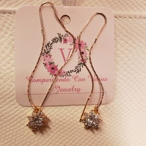 Gold layered fancy earrings